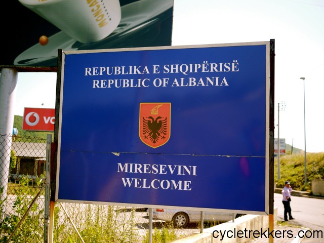 Albania sign, cycling Albania